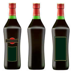 green bottle of red martini