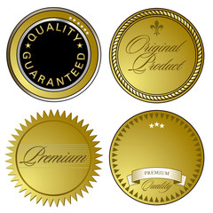 goldene Gütesiegel und Embleme
