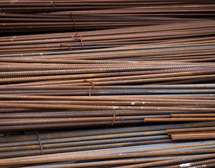 Rust steel rod or bars