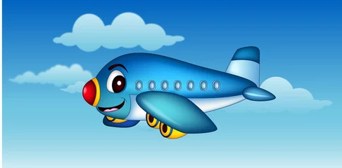 Foto op Plexiglas cartoon vliegtuig vliegen © sunlight789