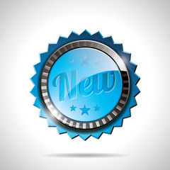 Vector New Labels Illustration with shiny styled design.