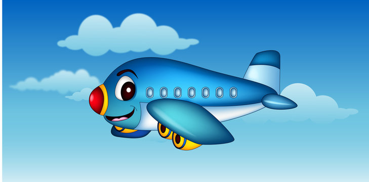cartoon airplane flying
