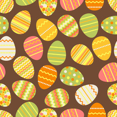 Happy Easter retro seamless pattern.