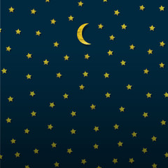Moon and stars from paper