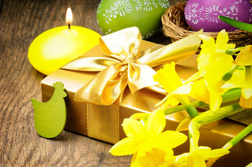 Easter setting with gift box