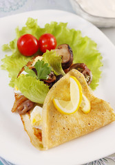 pancakes with salad