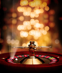 roulette soft background with rays poster