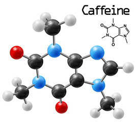 structural model of caffeine molecule