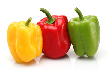Yellow, red and green bell pepper group