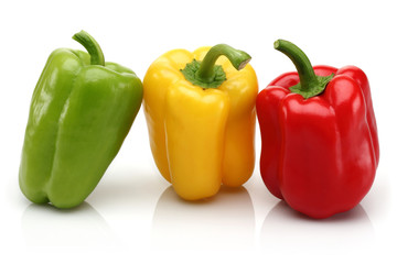 Red, yellow and green bell pepper group