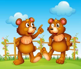 Abwaschbare Fototapete Bären Glückliche Gesichter von zwei Bären