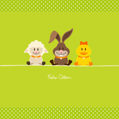Schaf, Hase & Ente Grün Punkte