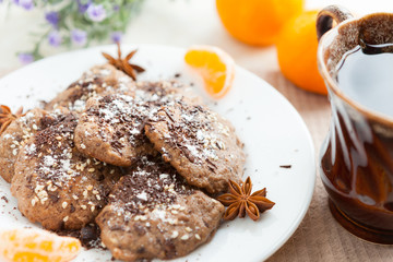 chocolate cookies with nuts