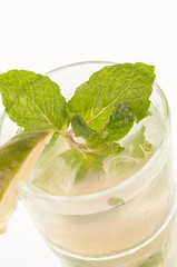 Mojito cocktail top view