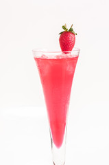 Strawberry Fizz cocktail close up