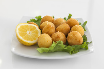 A plate with croquettes