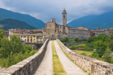 Panoramic view of Bobbio. Emilia-Romagna. Italy. - obrazy, fototapety, plakaty