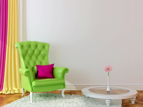 Green Armchair In The Interior