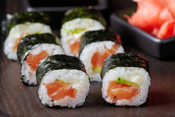 sushi with salmon and avocado © Mara Zemgaliete