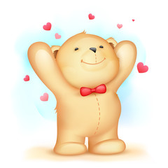 Teddy Bear on Love Background