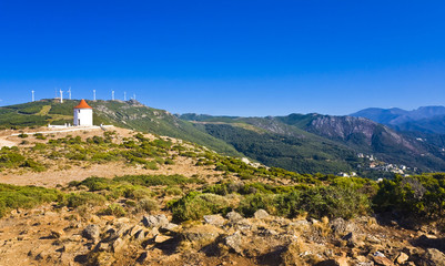 Cap Corse and windmill, Corsica, France