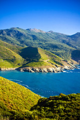 Obraz premium On the way in Cap Corse, Corsica, France