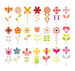 Flower vector icon set