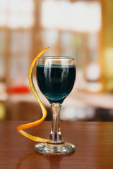 Tasty color liquor, on bright background