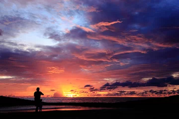 Poster Beautiful sunset at Kuta Beach, Bali © hitmansnr