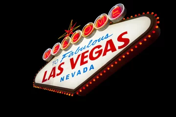 Meubelstickers Welkom in het neonreclamebord van Las Vegas © somchaij
