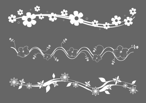 3 frises fleurs - n&eacute;gatif