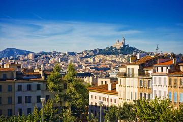 Fototapeta na wymiar niesamowite miasto Marsylia widok z la Gare, Francja