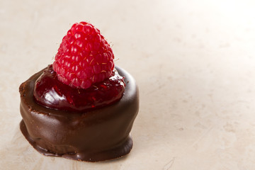 bite size raspberry chocolate dessert