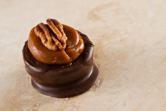 bite size chocolate caramel and walnut