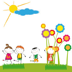 Naklejka premium Happy kids