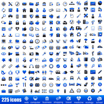 225 navy blue icons