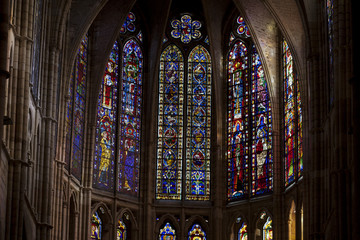 Fototapeta premium Interior de la Catedral de Leon.Abside.