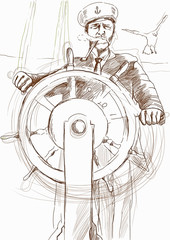 sea captain - hand drawing © kuco