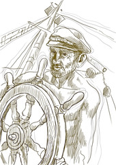 sea captain - hand drawing