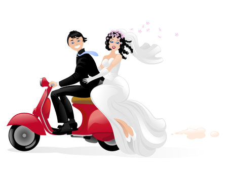 sposi in scooter