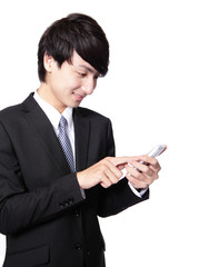 asian businessman using smart phone