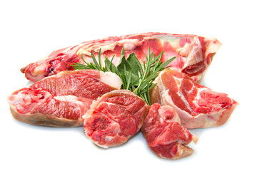 lamb meat with rosemary - 49476619