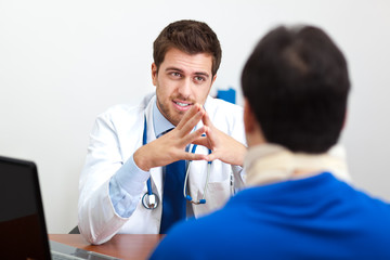 Doctor talking to a patient