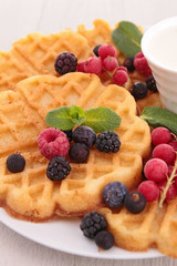 waffles with berries fruits