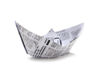 bateau en journal plié origami