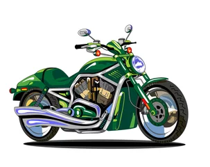 Foto op Canvas vector geïsoleerde groene motorfiets © lanamaster
