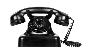 Vieux t&eacute;l&eacute;phone noir.