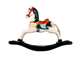 Cheval à bascule en bois