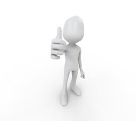 3D Human Showing with the Thumb Up