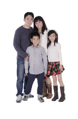 Happy family over white background